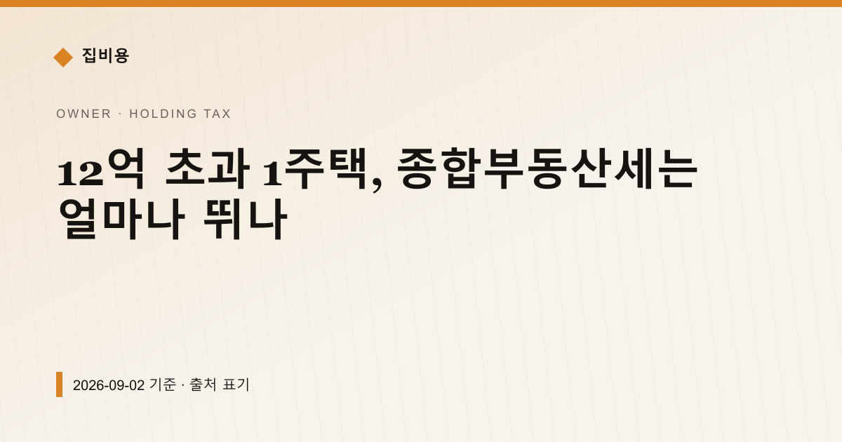 12억 초과 1주택, 종합부동산세는 얼마나 뛰나 — 재산세·종부세 안내 이미지