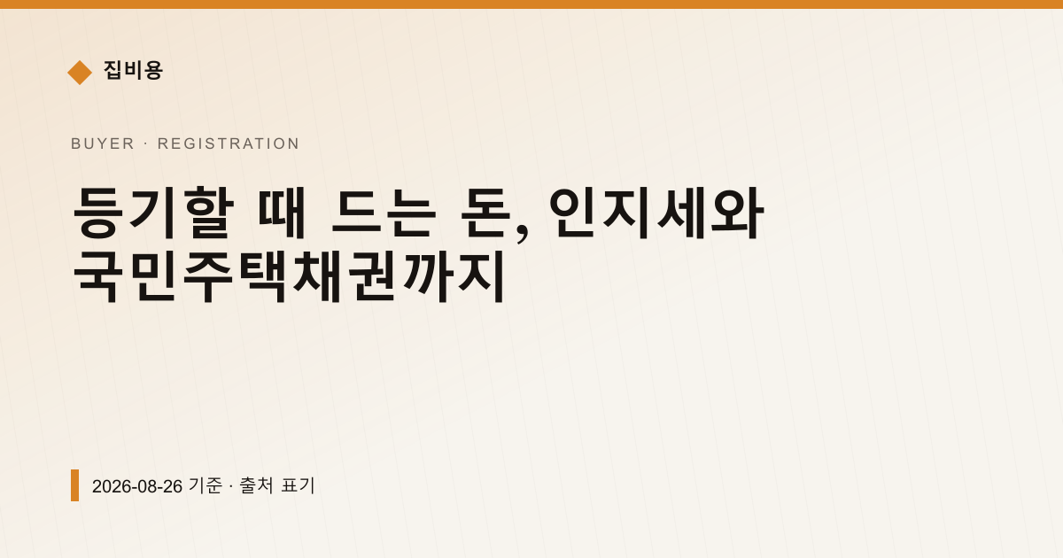 등기할 때 드는 돈, 인지세와 국민주택채권까지 — 등기·법무비용 안내 이미지