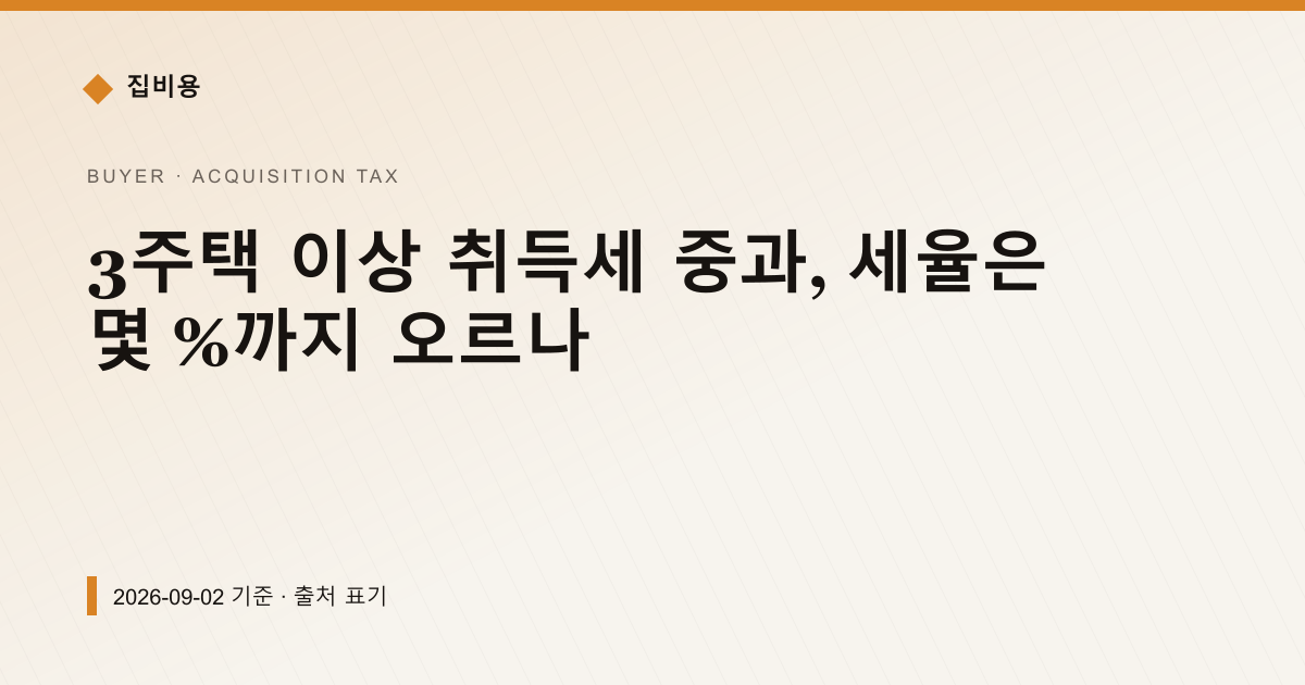 3주택 이상 취득세 중과, 세율은 몇 %까지 오르나 — 취득세 안내 이미지